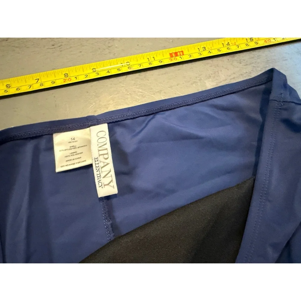 Company Ellen Tracy Navy Blue Bikini Bottom Swimwear Size 14 Classic Full Brief